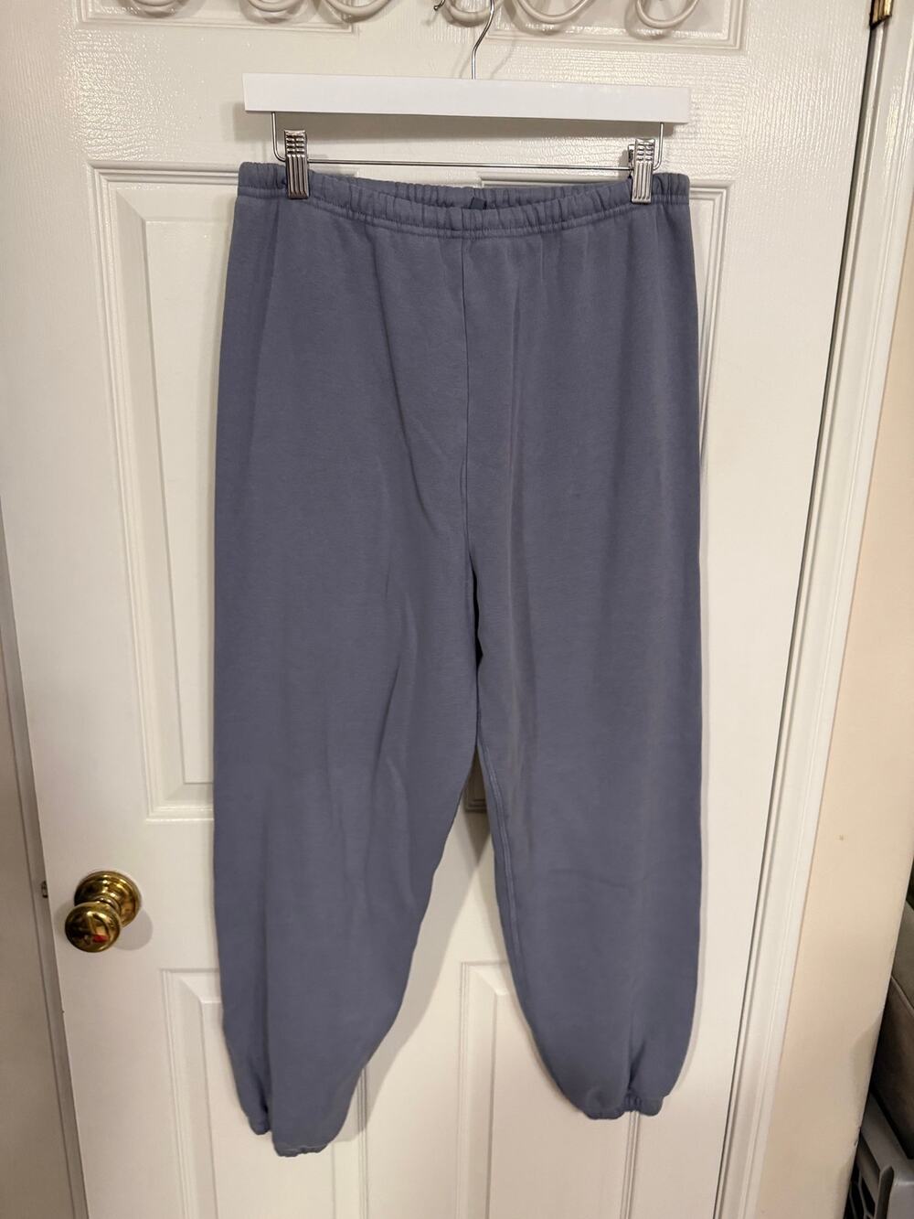 Skims Cotton Fleece Joggers Sweatpants - Slate Bue Grey - Size S